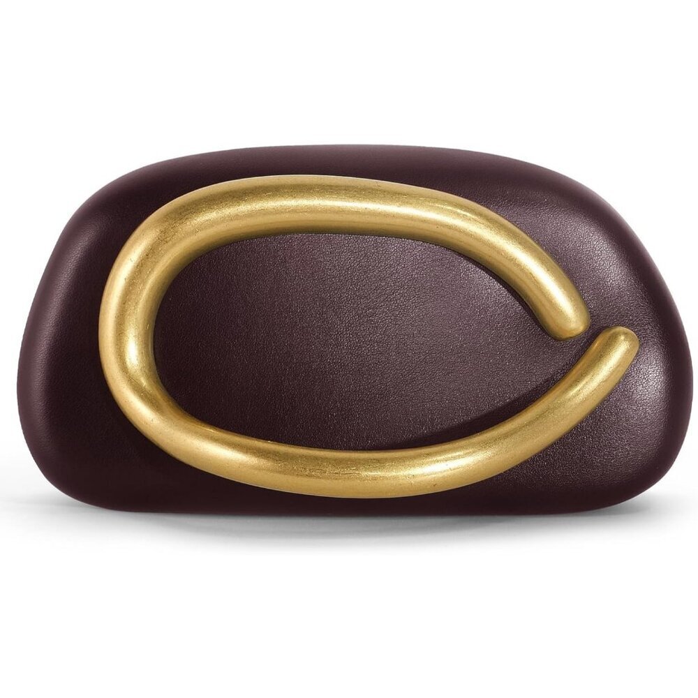 Women's Red Coffee PU leather Acrylic Magnetic Buckle High Quality Trendy Clutch
